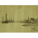 Mortimer Menpes (1855-1938), etching, Thames Barge