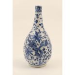 Chinese blue and white bottle vase, late 19th Century,