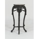 Chinese carved rosewood jardiniere stand, late 19th Century,