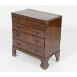 George III mahogany small chest of drawers, circa 1780 with later alterations,