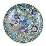 Good and rare Burmantofts faience 'Persian' plaque by Leonard King, circa 1887,