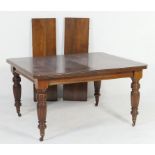 Late Victorian mahogany extending dining table, circa 1880,