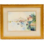 David Woodlock (1842-1929), 'The Grand Canal and the Church of the Salute', watercolour, signed,