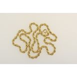 18ct gold rope twist necklace, length 50cm, weight approx. 14.