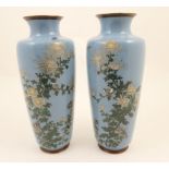 Pair of Japanese cloisonne vases, late Meiji (1868-1912),