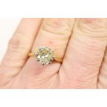 Diamond solitaire ring, the brilliant cut stone of approx. 1.