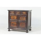 Oak joined chest of drawers, circa 1680 with later elements,