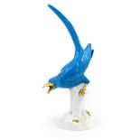 Mintons china magpie, circa 1890, after a Meissen original,