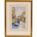 G De Corfe (Italian - late 19th Century), 'Canal scene, Venice', watercolour, signed,