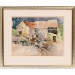 John Blockley (1921-2002), 'Dartmoor farm', watercolour over pencil, signed, titled verso,