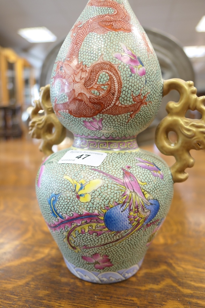 Quality Chinese Republic double gourd vase, - Image 3 of 10