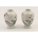 Pair of Chinese famille rose tea caddies, late Qianlong (1736-95),