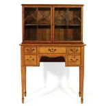 Victorian satinwood collector's cabinet on stand, circa 1880,