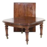 Victorian mahogany extending dining table, circa 1870,