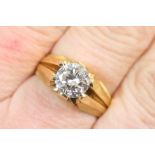 Gent's diamond solitaire ring, the brilliant cut stone of approx. 1.