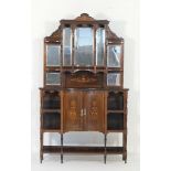 Late Victorian rosewood and inlaid salon cabinet in the Sheraton Revival style, circa 1890,