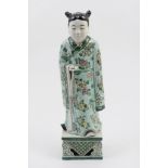 Chinese famille verte figure of an attendant, Kangxi (1662-1722),