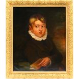 English School (Mid 19th Century), Portrait of a boy holding a book, oil on canvas,