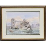 John G Kay (Contemporary), 'Smoky Joe, Tower Bridge', watercolour, signed, titled verso,