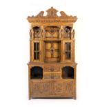 Flemish carved oak salon cabinet,