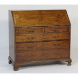 George III mahogany bureau, circa 1780-1800,