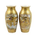 Pair of Japanese gilded Satsuma vases, Meiji (1868-1912),