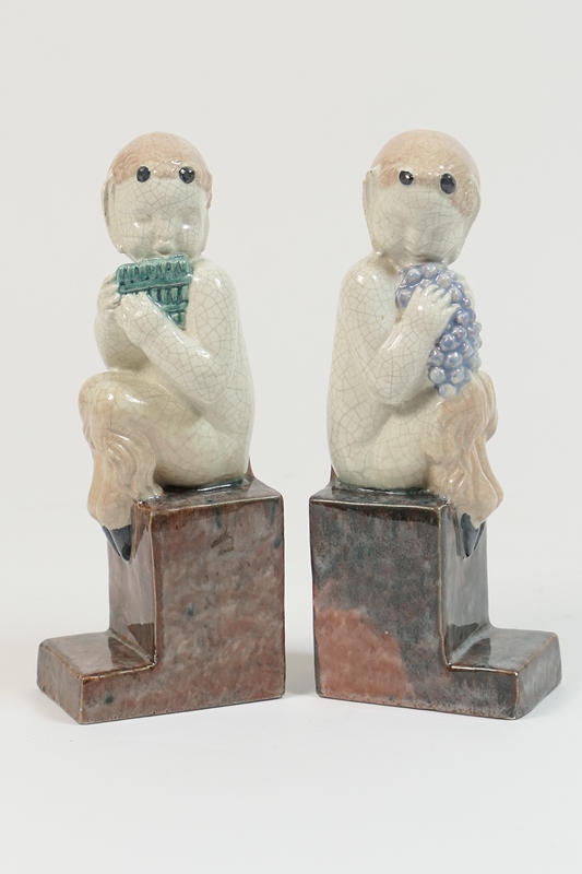 Pair of French figural bookends in the Art Deco style,