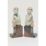 Pair of French figural bookends in the Art Deco style,