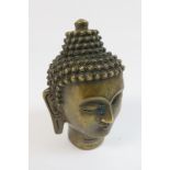 Siamese bronze head of Buddha paperweight,