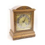 German carved oak bracket style mantel clock by Winterhalder and Hofmeier,