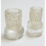 Two Islamic carved rock crystal bottles, with Kufic inscriptions, Fatimid, Egypt,