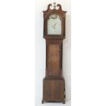 Oak and mahogany banded thirty hour longcase clock by T Mawkes, Belper,