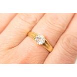 Gent's diamond solitaire ring, the brilliant cut stone of approx. 0.