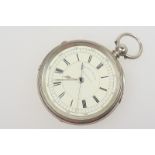 Victorian silver chronograph pocket watch, Chester 1884,