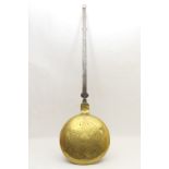 18th Century brass and steel warming pan,