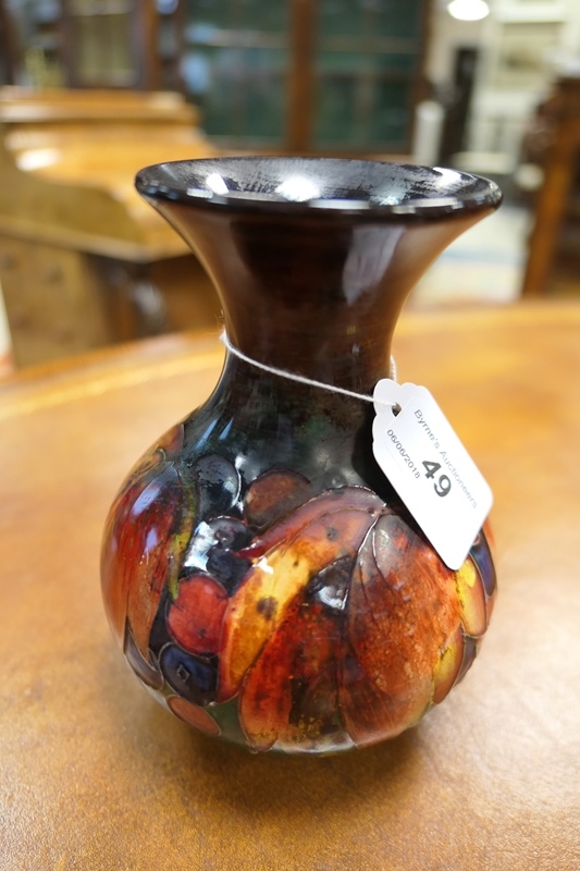 Moorcroft leaves and berries vase, baluster form with trumpet neck, - Image 2 of 5