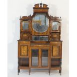 Victorian rosewood and inlaid salon cabinet,