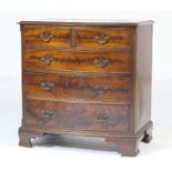 Mahogany small bow front chest of drawers,