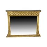 Giltwood overmantel mirror, 19th Century,