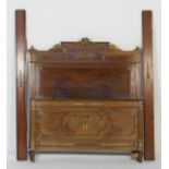 French Napoleon III plum pudding mahogany and ormolu double bed, circa 1890,