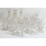 Part suite of Victorian glassware comprising ten fluted rummers with bucket bowls,