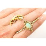 14ct gold and enamelled pearl brooch in the Art Nouveau style,