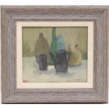 Alan John Hammond (Contemporary), Earthenware pots, oil on board, signed with initials,