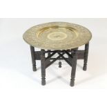 Indian brass tray top table,