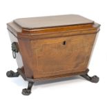 Regency mahogany sarcophagus cellarette, circa 1810, small size,