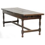 Oak joined refectory table, late 17th/early 18th Century,