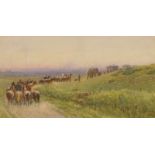 John Charles Dollman (1851-1934), The circus coming to town, watercolour, signed,