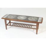 Retro teak and tile topped coffee table, circa 1968-70,