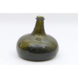 Early 18th Century seal top onion wine bottle, height 15.