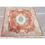 Chinese sculpted woollen carpet, in the Aubusson style,